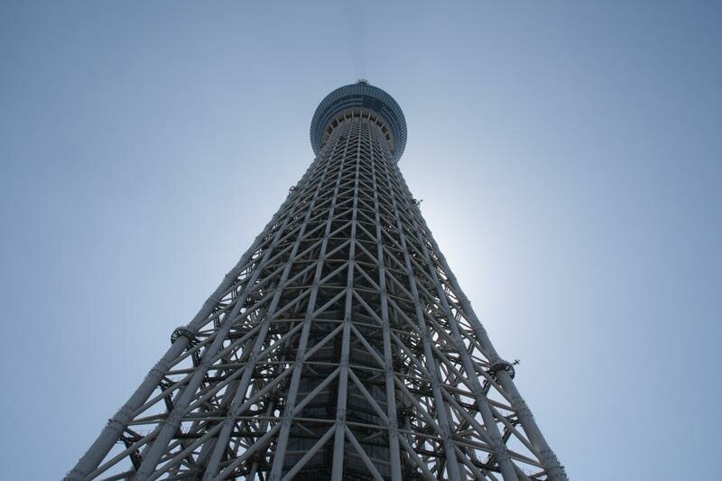 Looking up at Tokyo Skytree