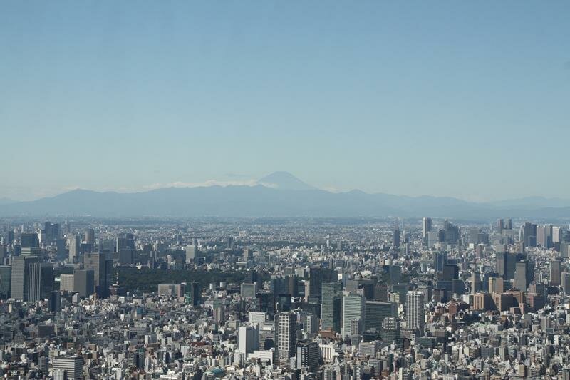 Mount Fuji in the distance from Tokyo Skytree
